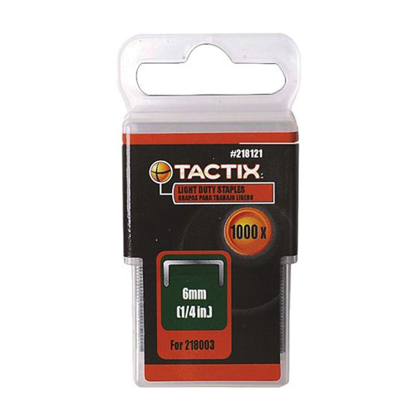 TACTIX 218121 LIGHT DUTY STAPLES 6MM 1000PCS <br> គ្រាប់កឹប - Home-Fix Cambodia