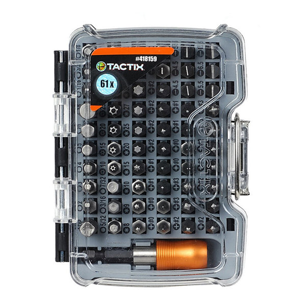 TACTIX 418159 S2 BIT SET METRIC 61PCS <br> ឈុតក្បាលទួណឺវីស