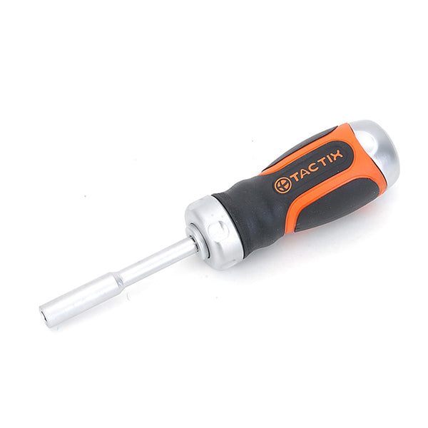 TACTIX 205247 7IN1 STUBBY RATCHET SCREWDRIVER W/BITS <br> ឈុតទួណឺវីសជាមួយផ្លែ - Home-Fix Cambodia