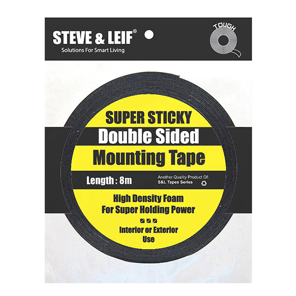 S&L SL-4630 DS FOAM TAPE SUPER STICKY BLACK (12MMX8M) <br> ស្កុតមុខពីរ - Home-Fix Cambodia