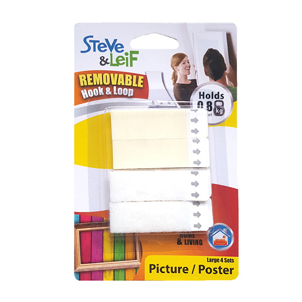 S&L SL-H1934 SUPERGRIP REMOVABLE HOOK AND LOOP STRIPS (LARGE) <br>  ស្កុតមុខពីរអាចប្រើបក/បិទ - Home-Fix Cambodia