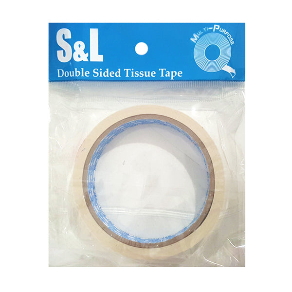 S&L SL-4442 DOUBLE-SIDED TISSUE TAPE (18MMX10M) <br> ស្កុតមុខពីរក្រដាស - Home-Fix Cambodia