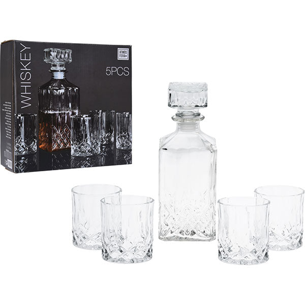 ATMOSFERA YE7300760 DECANTER GLASS WITH LID AND 4