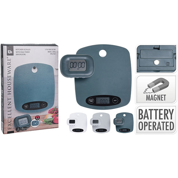 EXCELLENT HOUSEWARE 103100030 KITCHEN SCALE AND TIMER