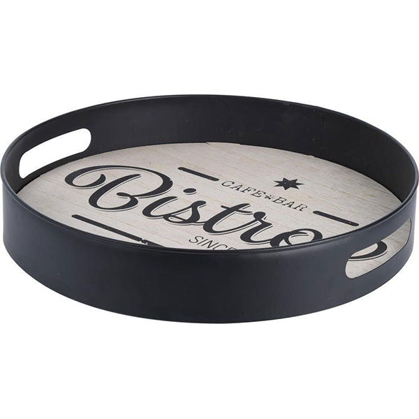 EXCELLENT HOUSEWARE 170453120 SERVING TRAY METAL AND WOOD