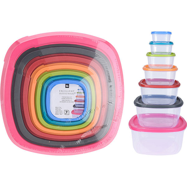 EXCELLENT HOUSEWARE 911000160 STORAGE BOXES 7PCS W/LID - Home-Fix Cambodia