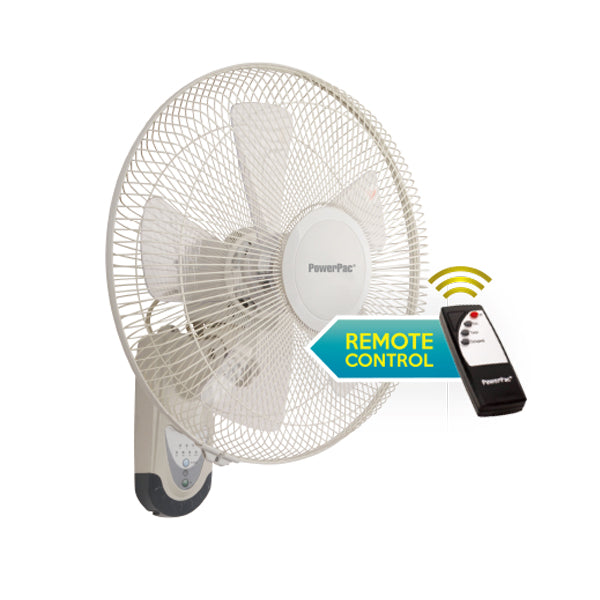 POWERPAC PPWF40R 16 INCH WALL FAN REMOTE<br>កង្ហារចាប់ជញ្ជាំង 16 អ៊ីញ មានតេឡេបញ្ជា - Home-Fix Cambodia