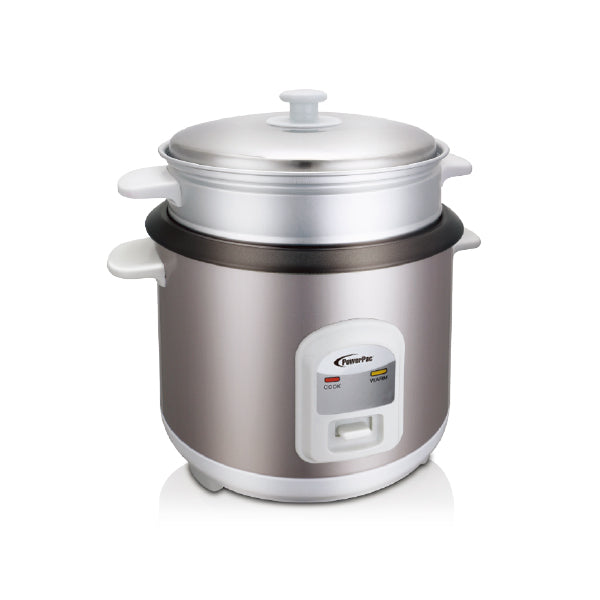POWERPAC PPRC68 PREMIUM RICE COOKER WITH STEAMER 1.8L (1240402)<br>ធ្នាំងដាំបាយ និងចំហុយ 1.8 លីត្រ - Home-Fix Cambodia