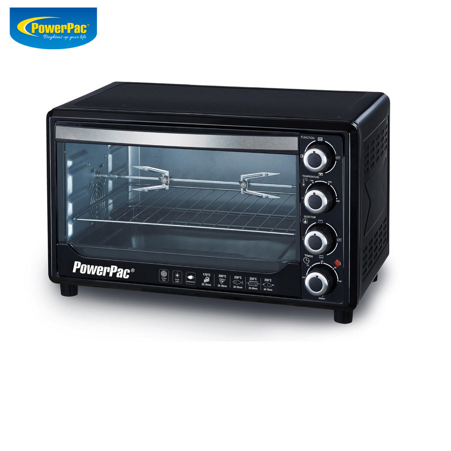 POWERPAC PPT30 PIZZA OVEN WITH REMOVABLE TRAY 30L 800W<br>ឡដុត មានថាស 30 លីត្ - Home-Fix Cambodia