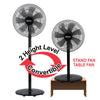 POWERPAC PPFS212 2 IN 1 DUAL-USAGE 7 BLADES FAN-BLACK - Home-Fix Cambodia