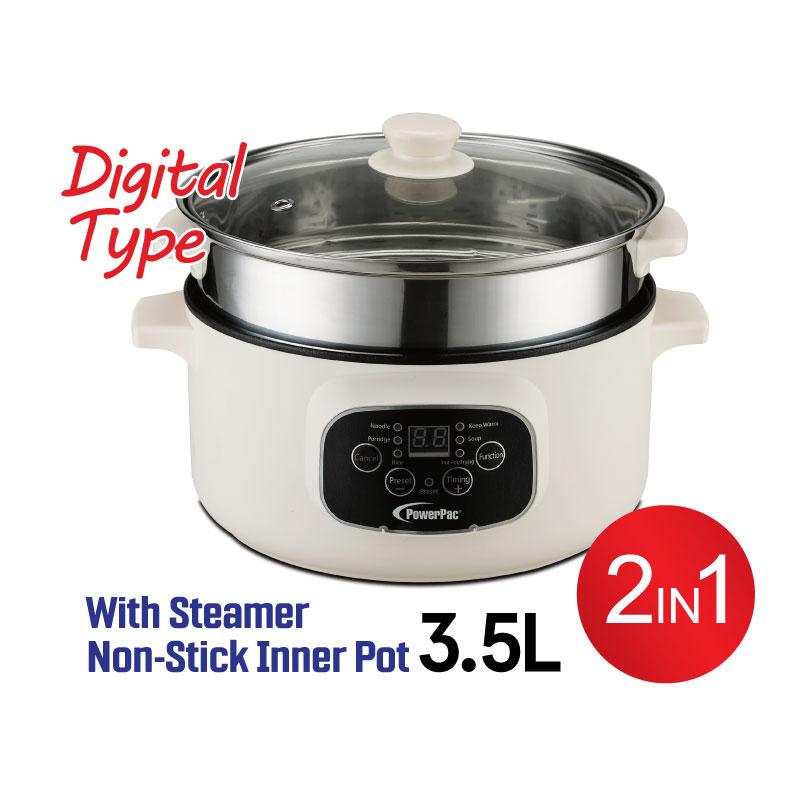 POWERPAC PPMC385 DIGITAL ELECTRIC STEAMBOAT 3.5L 800-1000W - Home-Fix Cambodia
