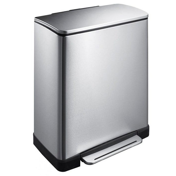 EKO 9268MT-50L E-CUBE STEP BIN 50L S-STEEL <br> ធុងសំរាម 50 លីត្រ ពណ៌អ៊ីណុក - Home-Fix Cambodia