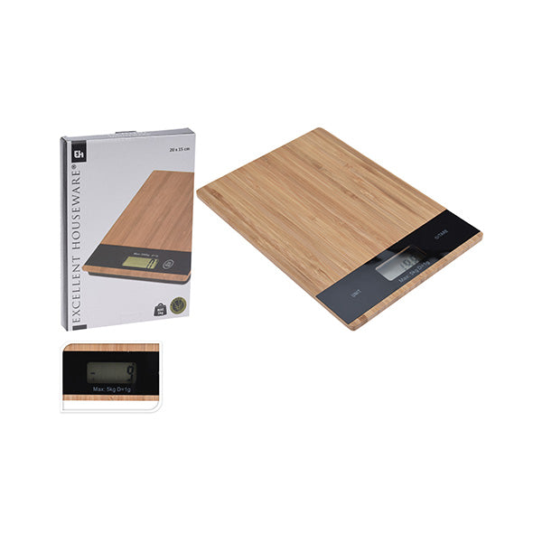 EXCELLENT HOUSEWARE YN1201160 KITCHEN SCALE BAMBOO - Home-Fix Cambodia
