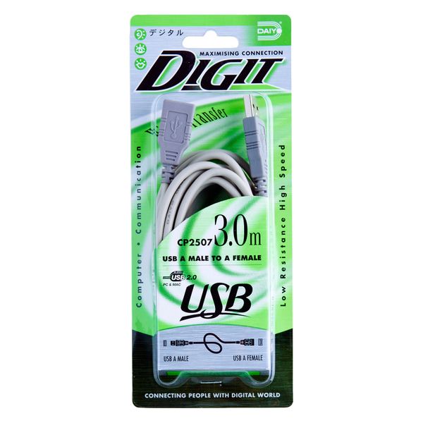 DAIYO CP2507 USB A MALE-A FEMALE 3M<br>ខ្សែ USB